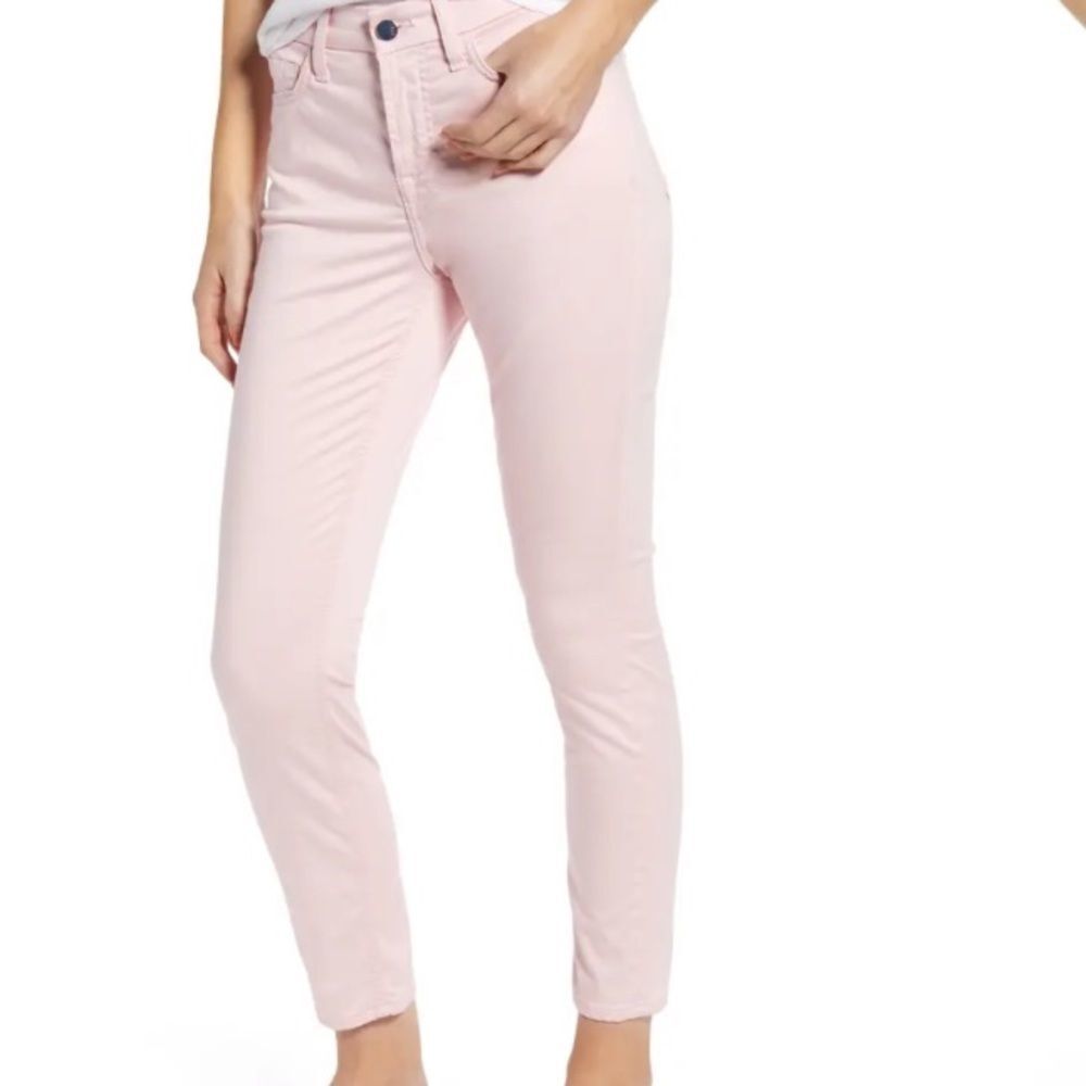 Rebecca Taylor Mauve/Blush Pink La Vie Velvet Like Skinny Cropped pants size 24